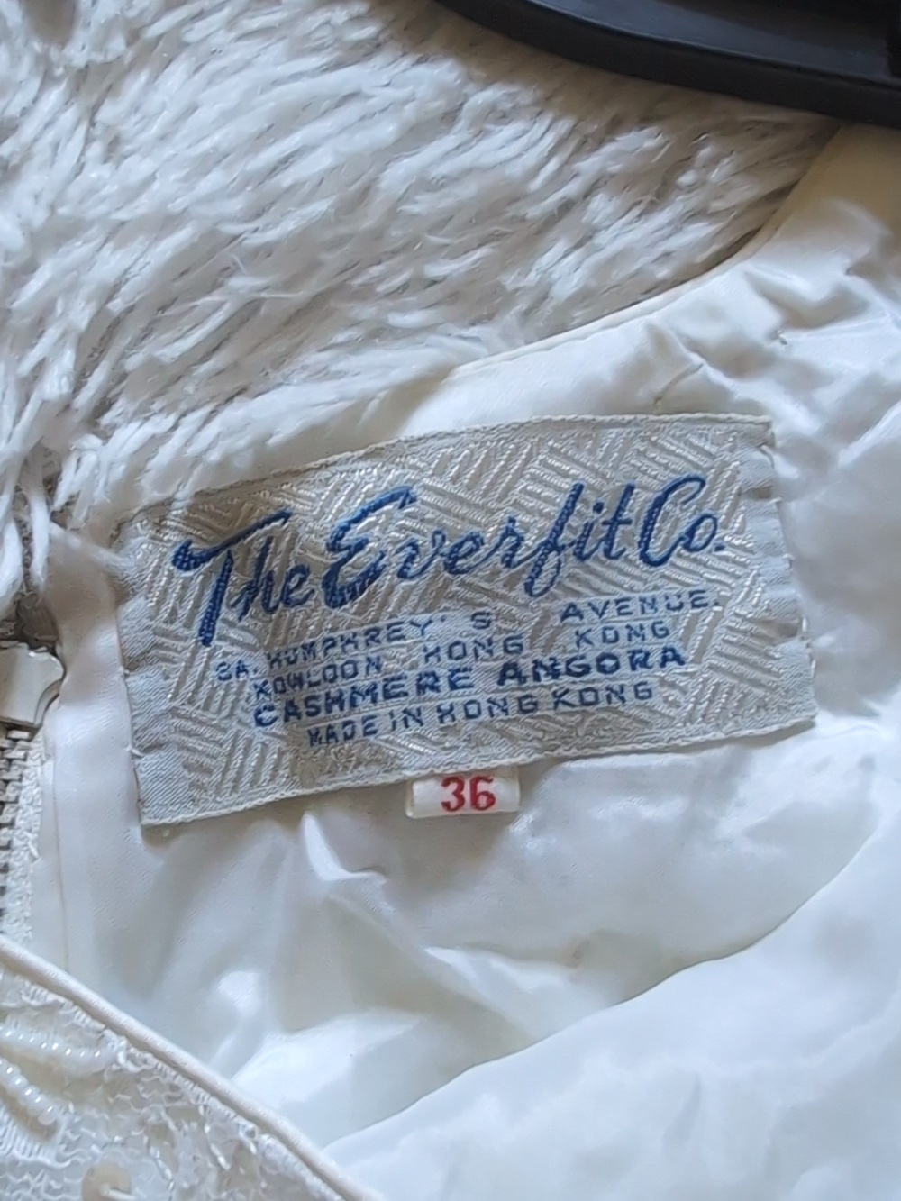 60s Vintage Everfit Co. Ivory Pearl Beaded Shell Cocktail Top with Fringe - Picture 8 of 10